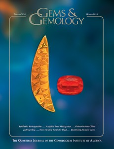 Gems and Gemology Winter journal 2010 cover