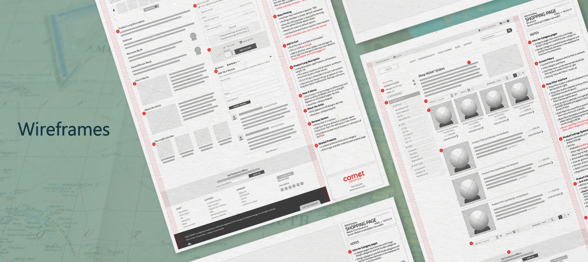 MOVA Wireframe mockup