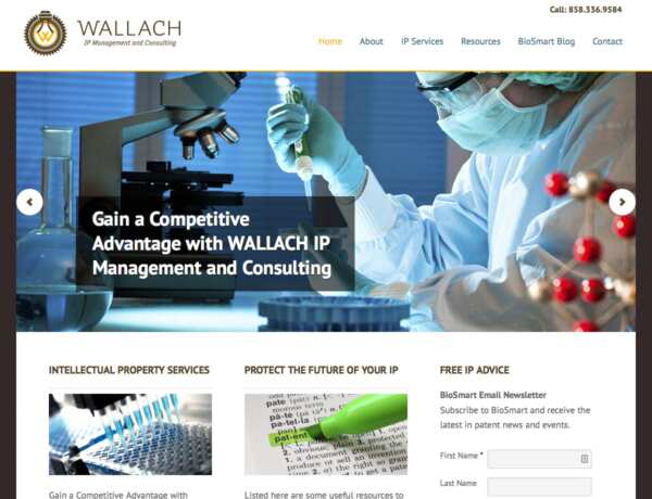 Wallach Intellectual Property Consulting Website Design and Development Wallach Intellectual Property Consulting Biotech Website Design and Development