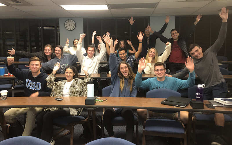 Tuesday's class waves goodbye.